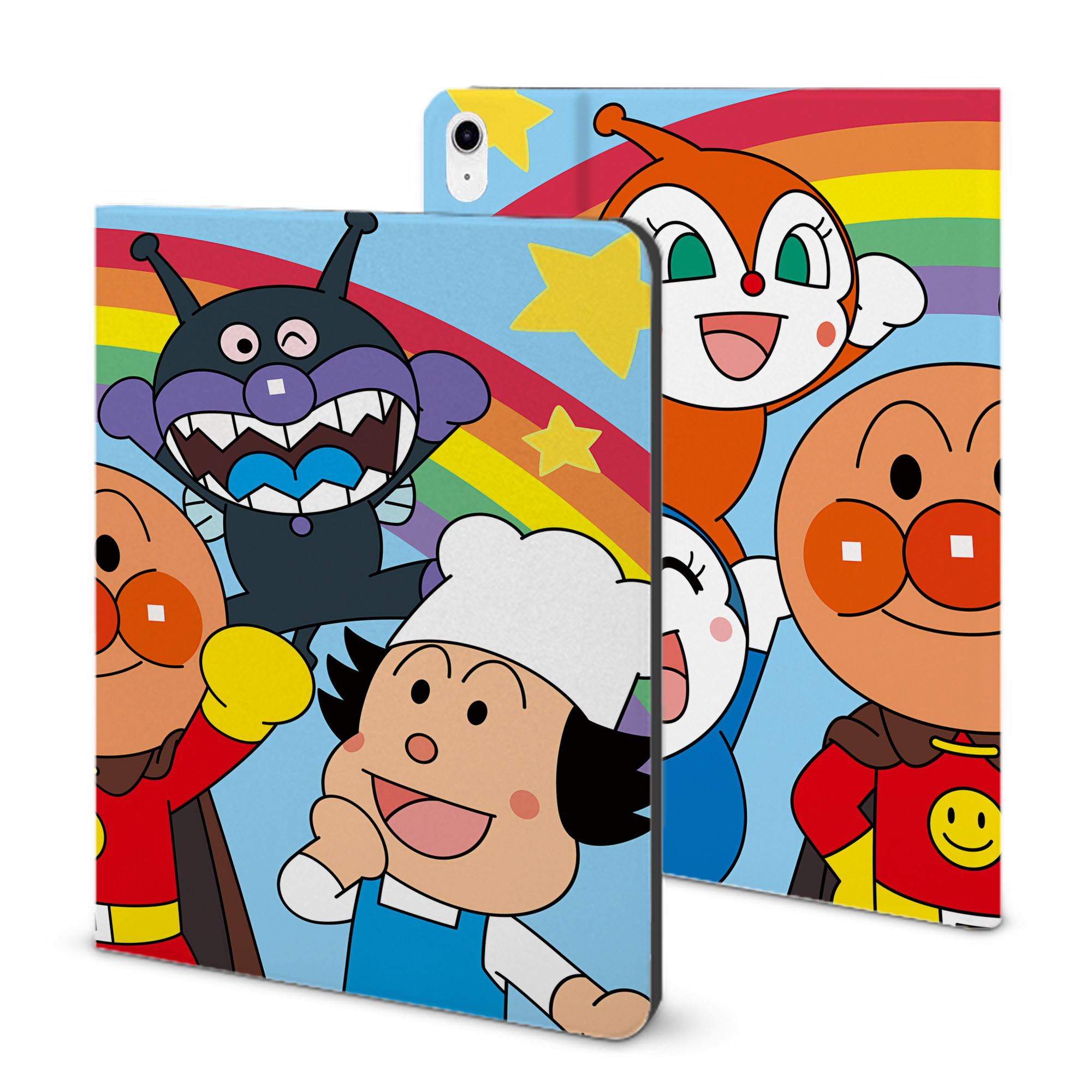 （画像用） アンパンマン Anpanman IPad ケース ブック型 PUレザー TPU 耐衝撃 軽量 薄型 ペン収納なし 全面保護 IPad 各モデル対応